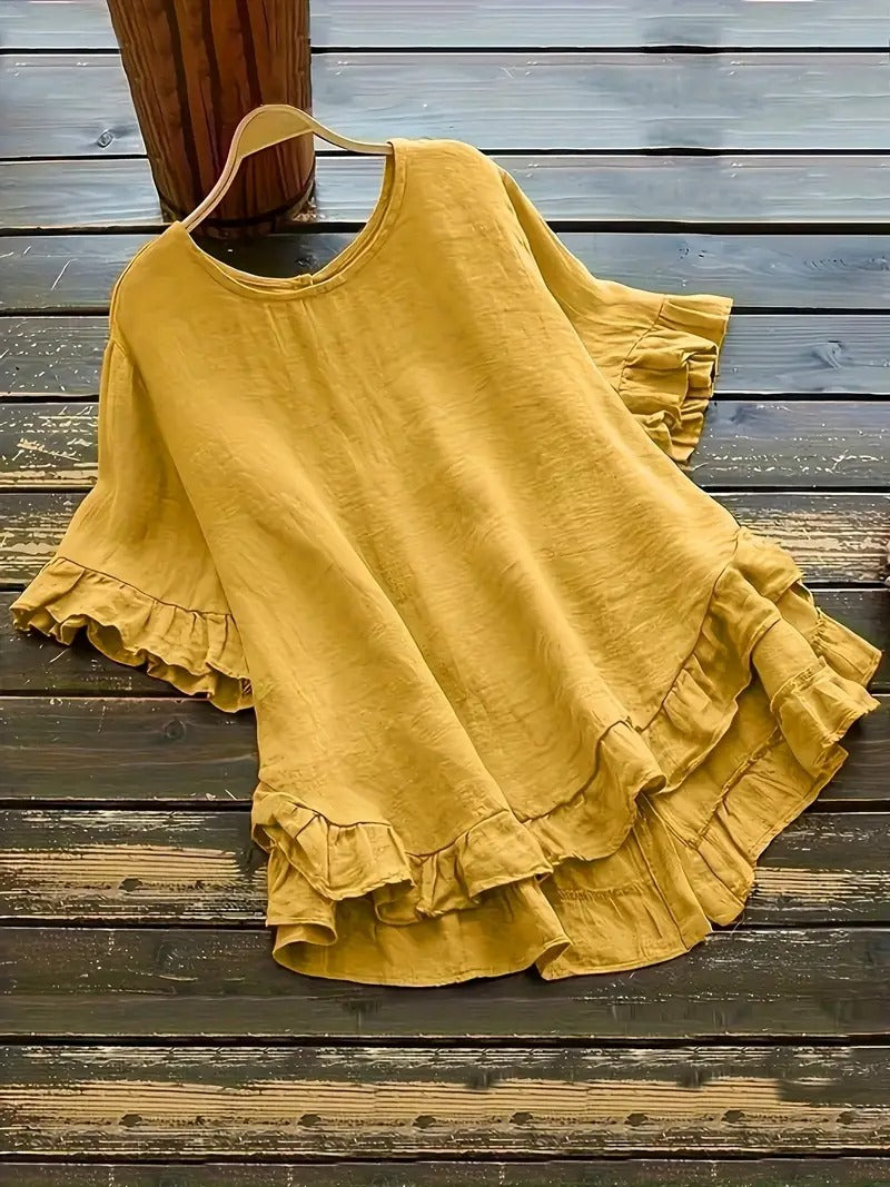 Liora™ - Bluse med rysjeermer