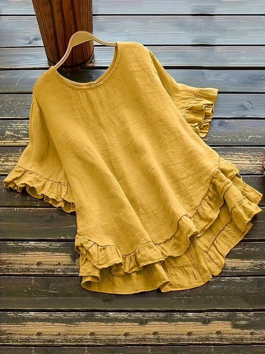 Liora™ - Bluse med rysjeermer