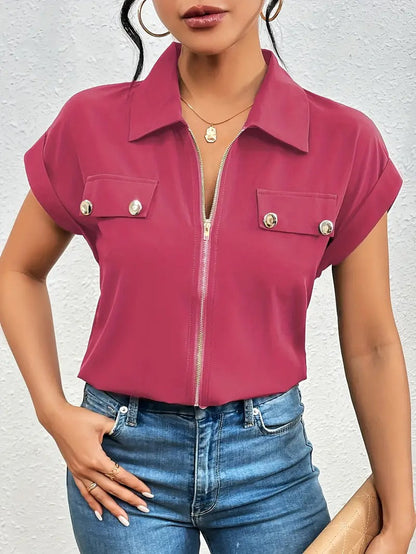 Kaisa™ - Elegant bluse med glidelås