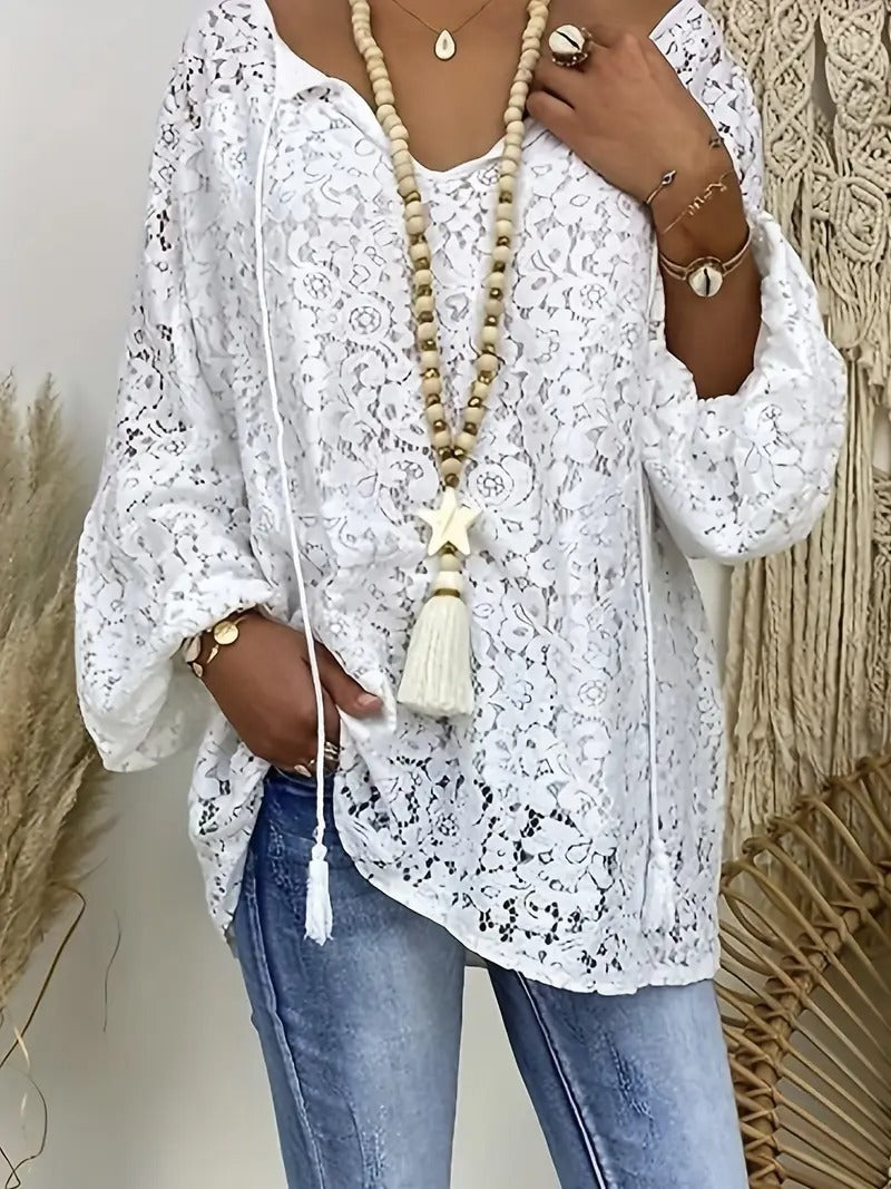 Nora™ - Bohemsk plus size-bluse