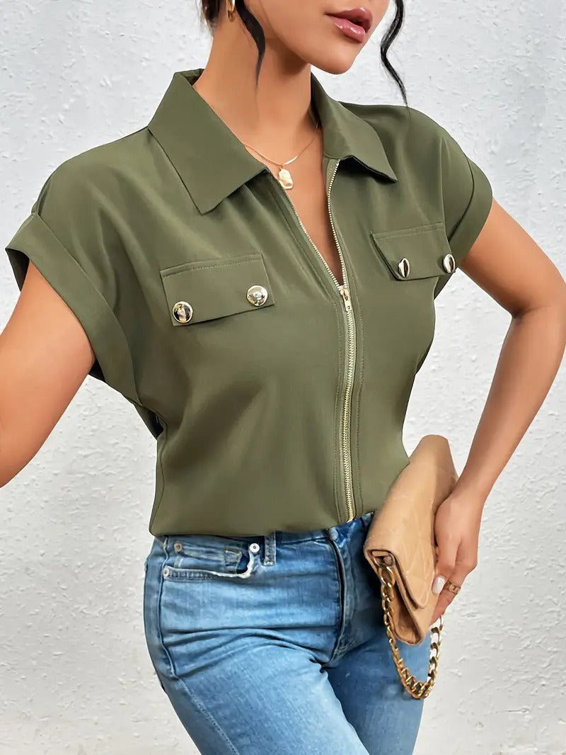 Kaisa™ - Elegant bluse med glidelås