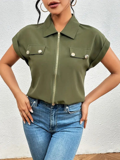 Kaisa™ - Elegant bluse med glidelås