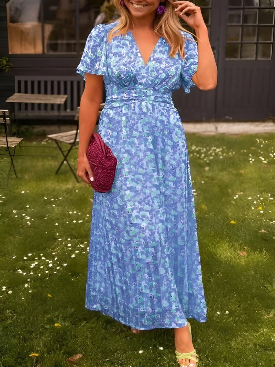 Elaine™- Blomstret maxi-kjole