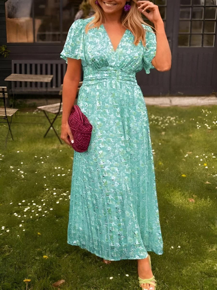 Elaine™- Blomstret maxi-kjole