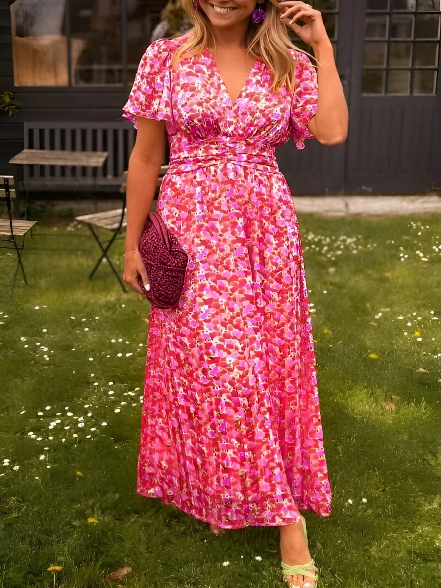 Elaine™- Blomstret maxi-kjole