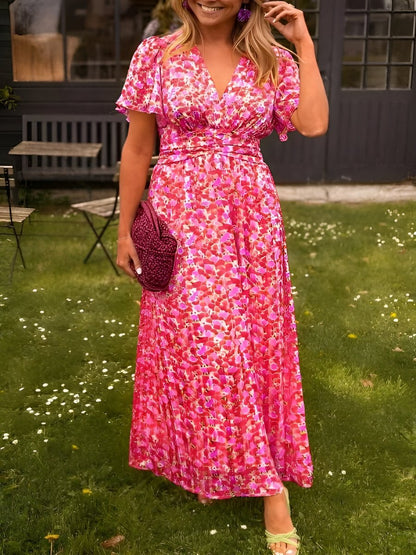 Elaine™- Blomstret maxi-kjole