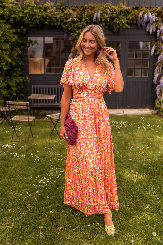 Elaine™- Blomstret maxi-kjole
